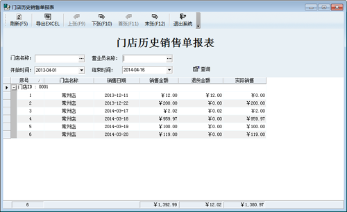 售货系统_总部报表_门店日销售统计报表